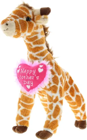 DolliBu Happy Mother's Day Stuffed Animal, Heart Message for Best Mommy, Grandma, Wife, Step Mom, Mama - Cute Soft Adorable Sentiment Plush Teddy Bear - Giraffe