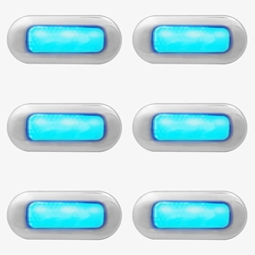 Dream lighting 12volt LED Courtesy Lights for Boat RV Trailer Stairway Deck Light Blue Lighting-with 316SS Cover, 3inch, Surface Mount