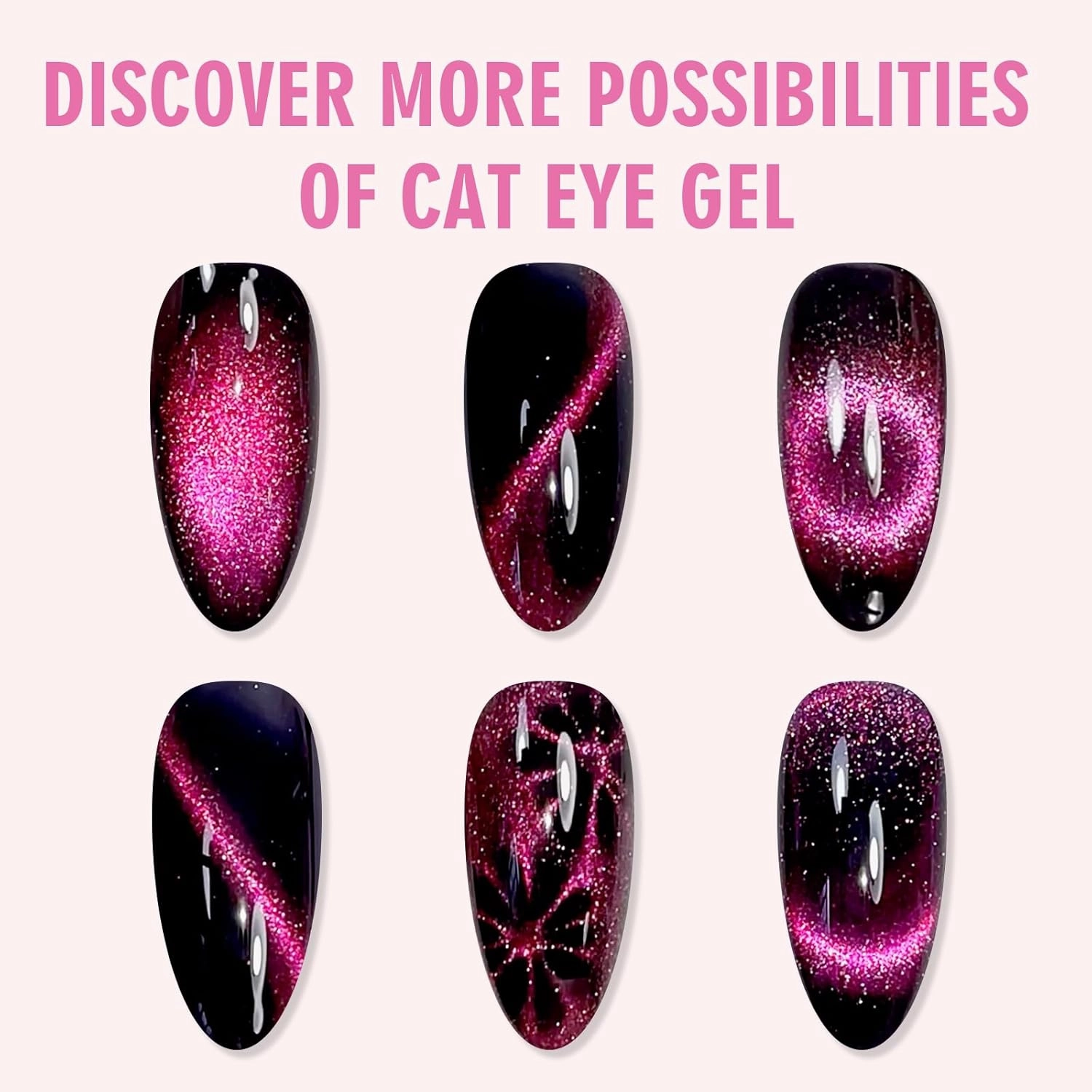 Dreamland Cat Eye Gel Polish Set 6 Colors, 15ML Glitter Aurora Gel Polish with Magnet, Soak off UV Light Salon Quality Magnetic UV Nail Polish