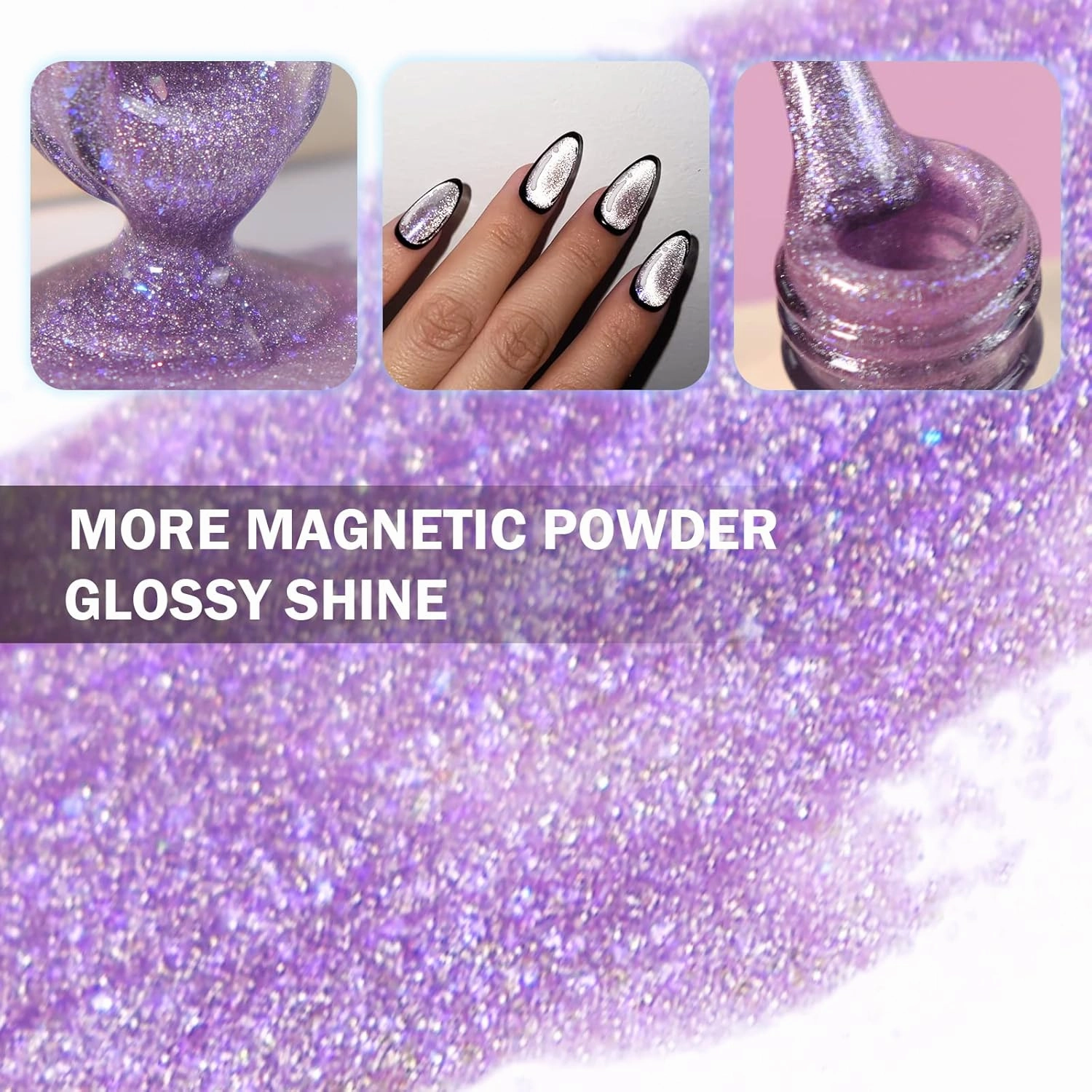 Dreamland Cat Eye Gel Polish Set 6 Colors, 15ML Glitter Aurora Gel Polish with Magnet, Soak off UV Light Salon Quality Magnetic UV Nail Polish