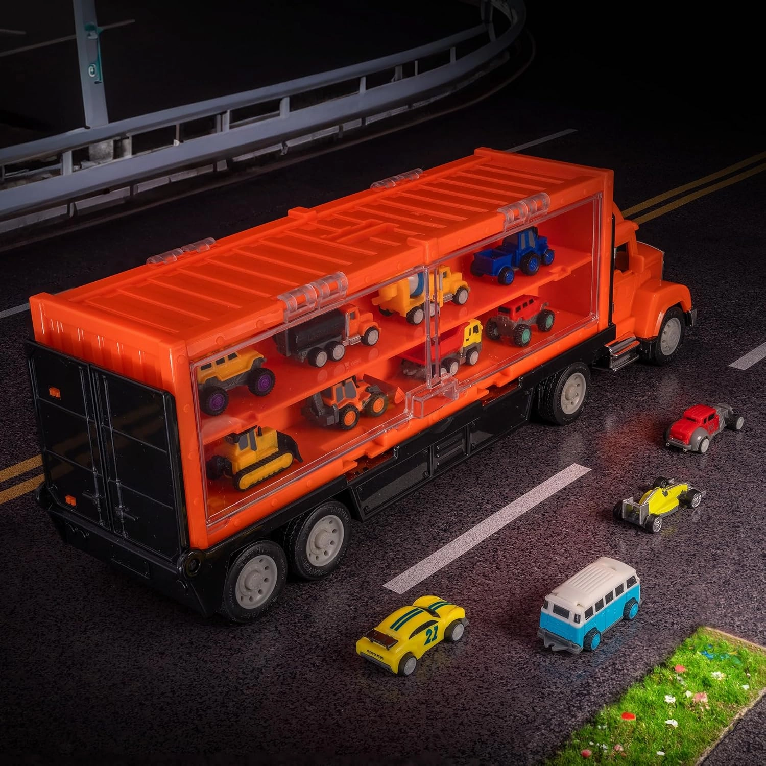 Driven by Battat – Pocket Fleet 1 – 20 Mini Toy Vehicles – Camper Van, Construction Trucks, Cement Mixer, Monster Truck, Race Car & More – Gift Toy Car Playset for Boys & Girls Age 3  [Pack of 1]