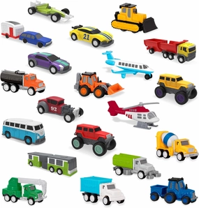 Driven by Battat – Pocket Fleet 1 – 20 Mini Toy Vehicles – Camper Van, Construction Trucks, Cement Mixer, Monster Truck, Race Car & More – Gift Toy Car Playset for Boys & Girls Age 3  [Pack of 1]