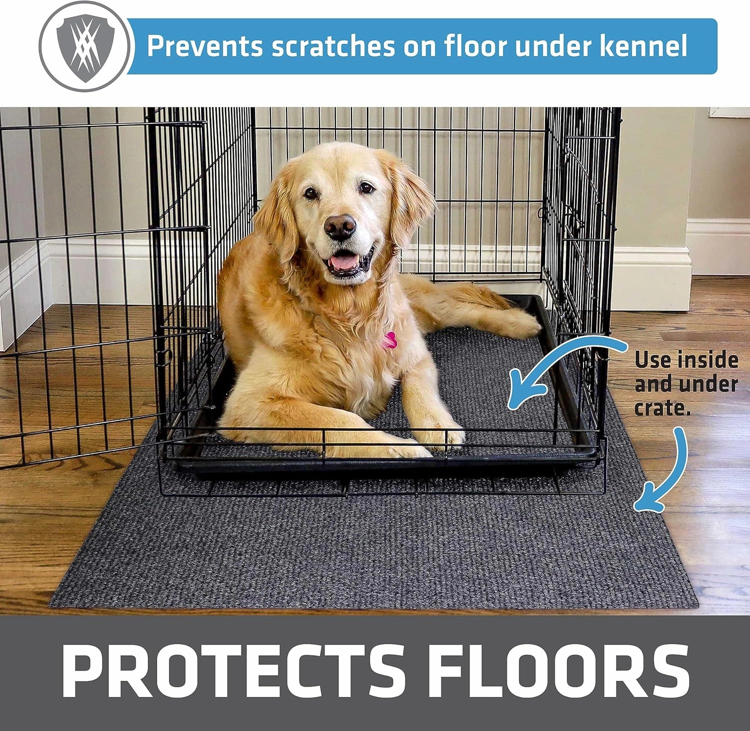 Drymate Premium Dog Crate Mat Liner, Absorbent, Waterproof, Non-Slip, Washable Puppy Pee Pad for Kennel Training - Use Under Pet Cage to Protect Floors, Cut to Fit Design (USA Made) (Dgrey)(30”x45”)