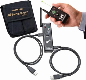 DSAN PerfectCue Micro Ultra Compact Cue Light Remote Presentation Controller with PC-AS4 3-Button & Green Laser Wireless Transmitter