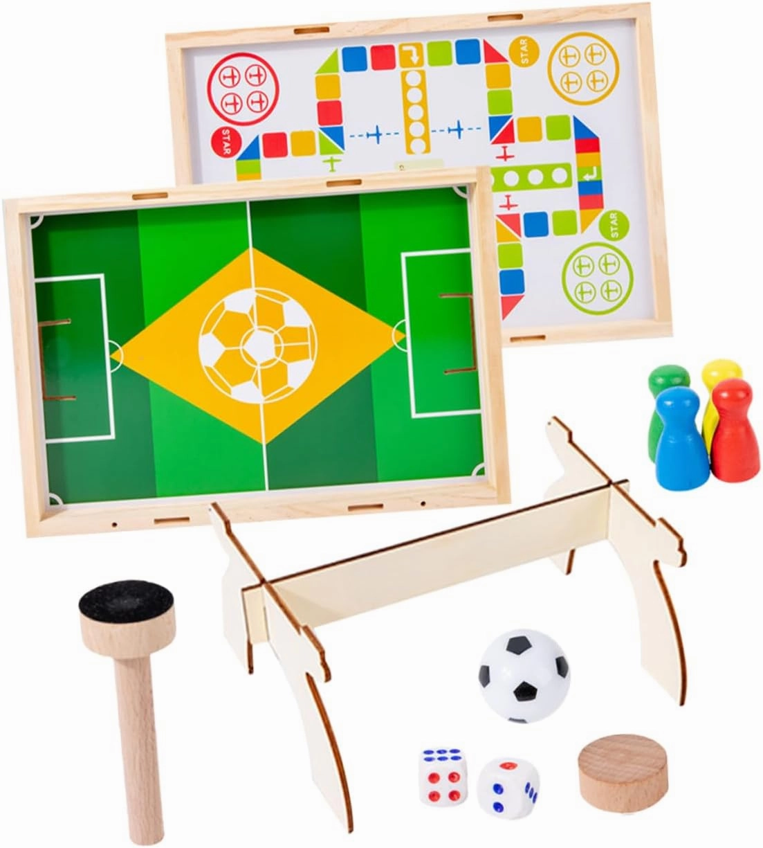 Dual Use Mini Football Table Game Chess Toy Wooden Chess Soccer Set for Boys and Girls Interactive Educational Board Game Toys for Boys 6