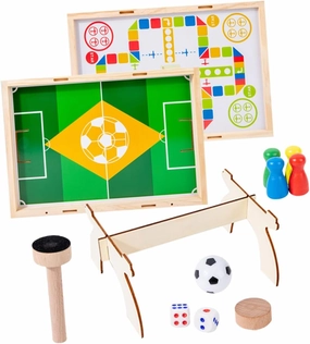 Dual Use Mini Football Table Game Chess Toy Wooden Chess Soccer Set for Boys and Girls Interactive Educational Board Game Toys for Boys 6