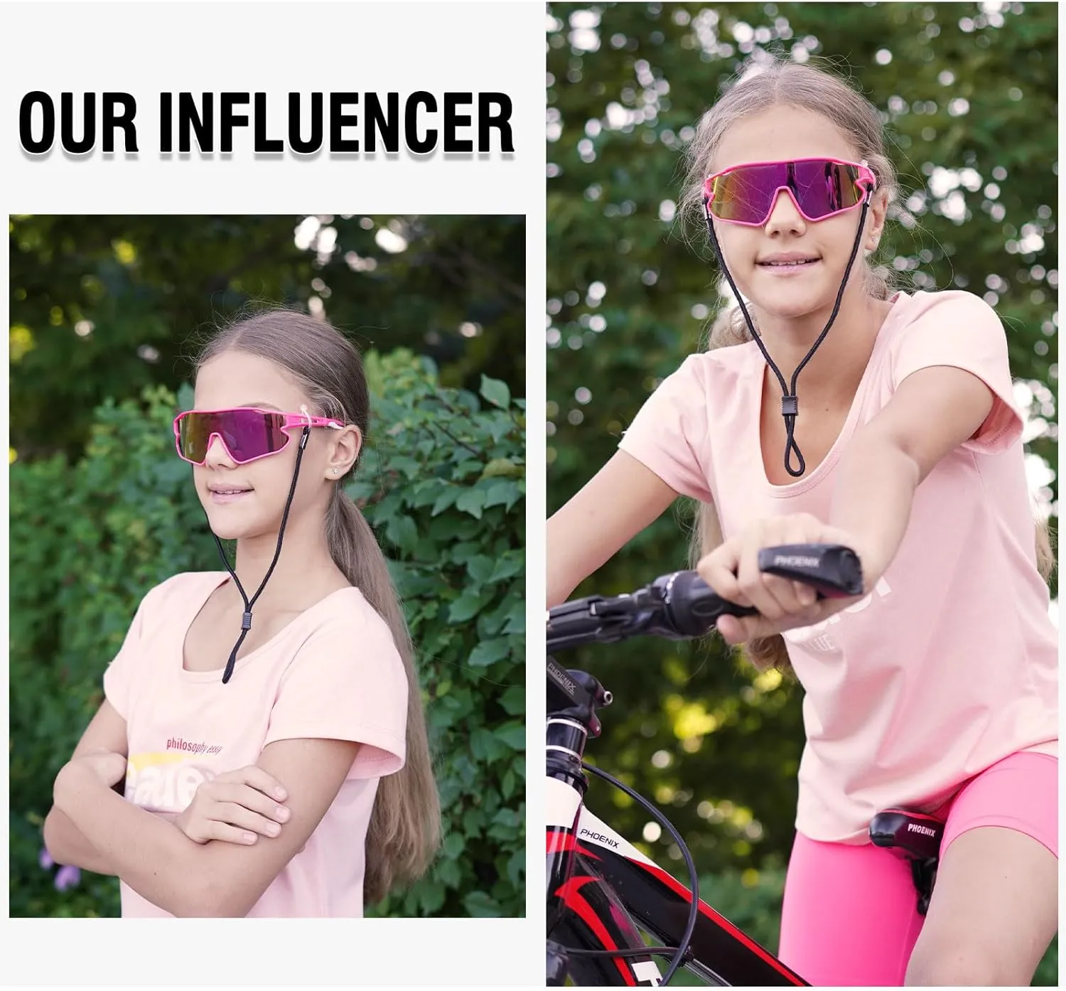 DUCO Kids Sunglasses Youth Baseball Sun Glasses Lightweight TR90 Frame UV400 Sports Cycling Shades for Boys Girls DK268