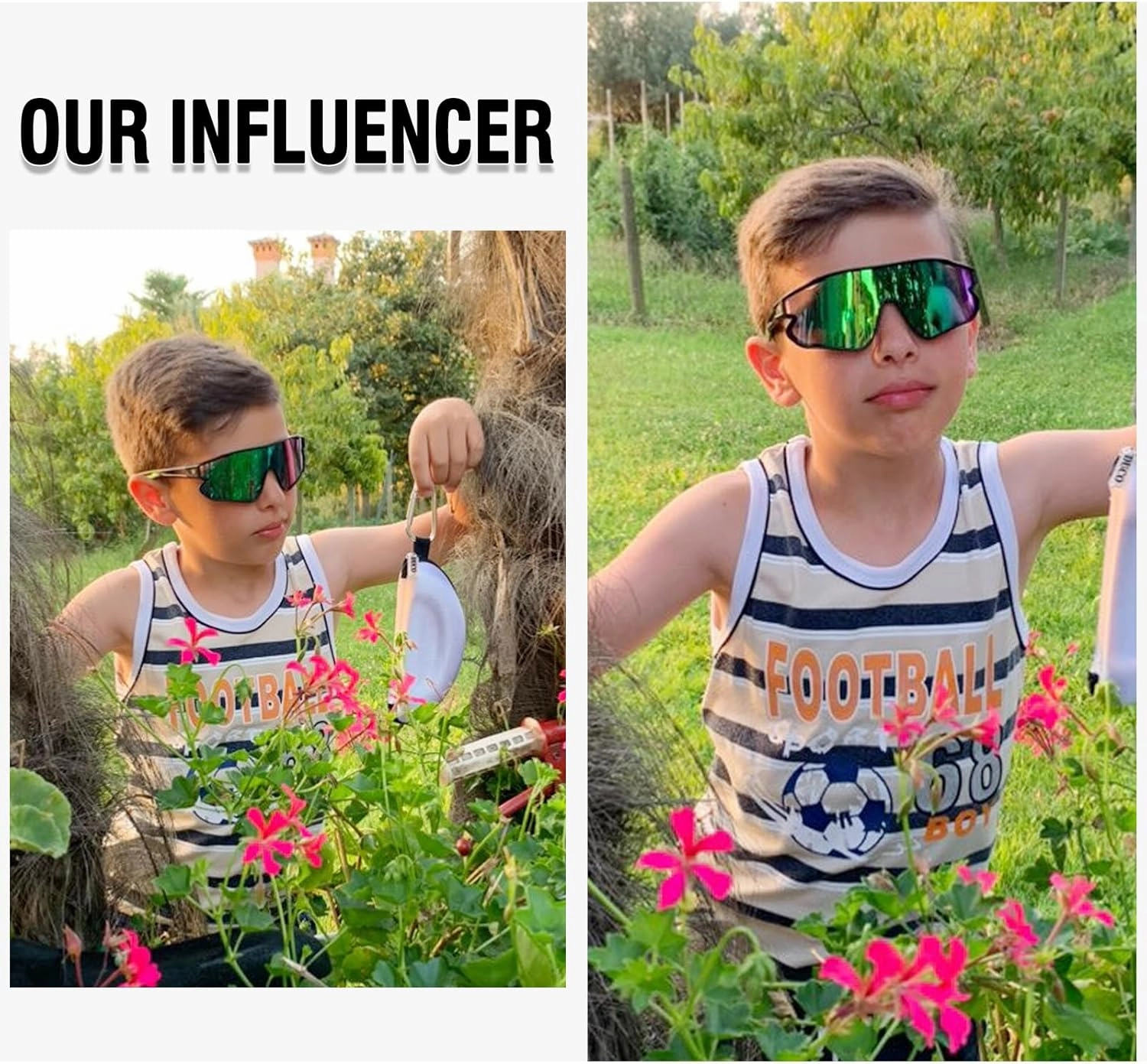 DUCO Kids Sunglasses Youth Baseball Sun Glasses Lightweight TR90 Frame UV400 Sports Cycling Shades for Boys Girls DK268