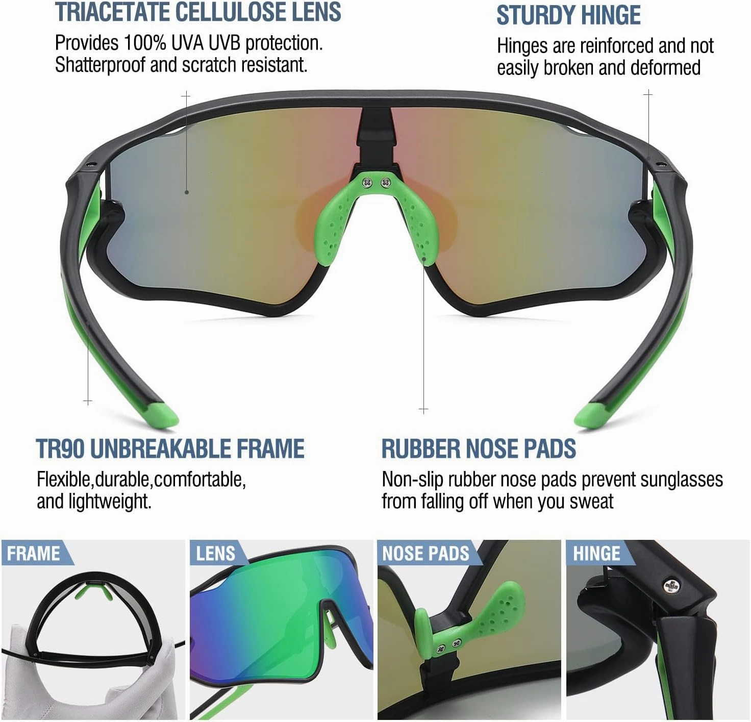 DUCO Kids Sunglasses Youth Baseball Sun Glasses Lightweight TR90 Frame UV400 Sports Cycling Shades for Boys Girls DK268