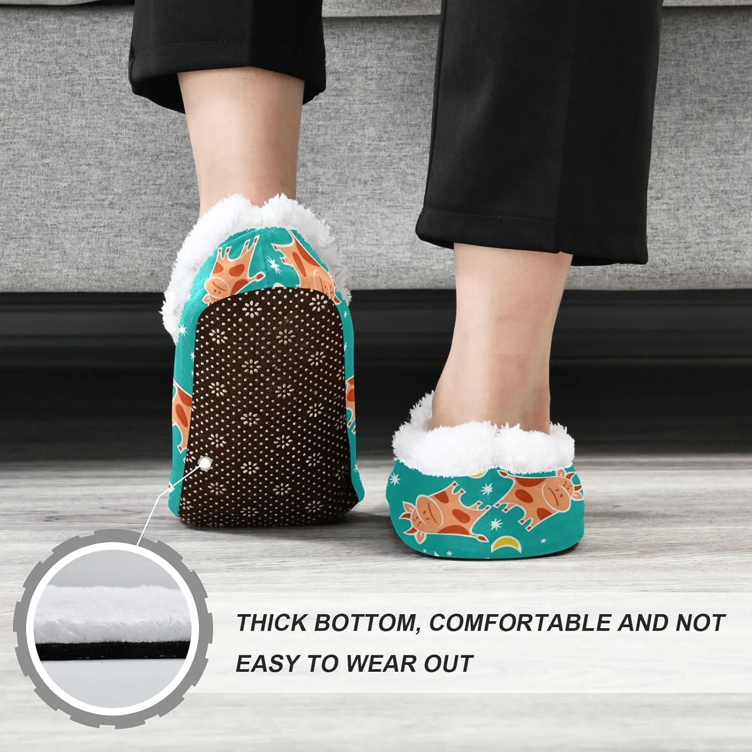 Dussdil Home Winter Slippers Spa Travel House Slipper Soft Memory Foam Slipper Non Slip for Hotel Bedroom Shoes Slippers