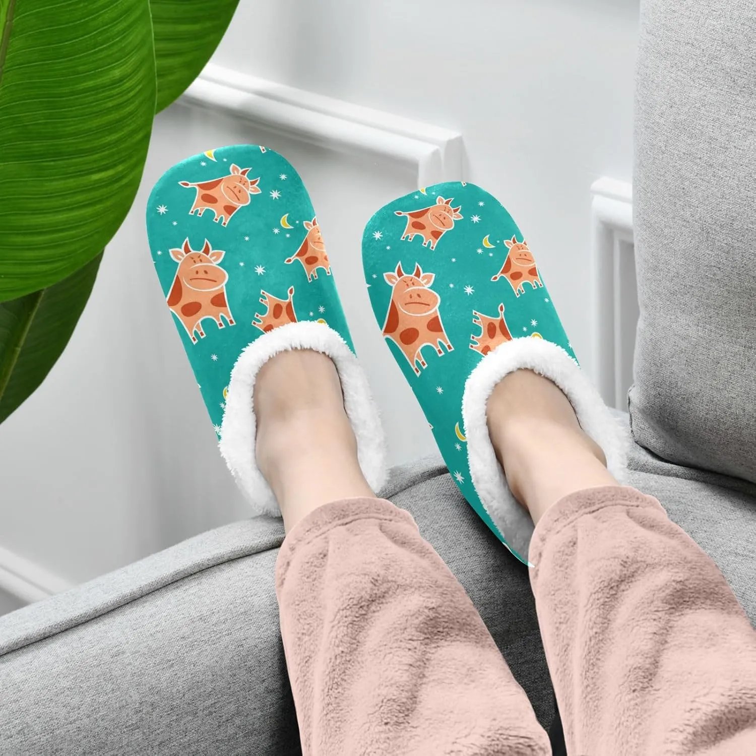 Dussdil Home Winter Slippers Spa Travel House Slipper Soft Memory Foam Slipper Non Slip for Hotel Bedroom Shoes Slippers