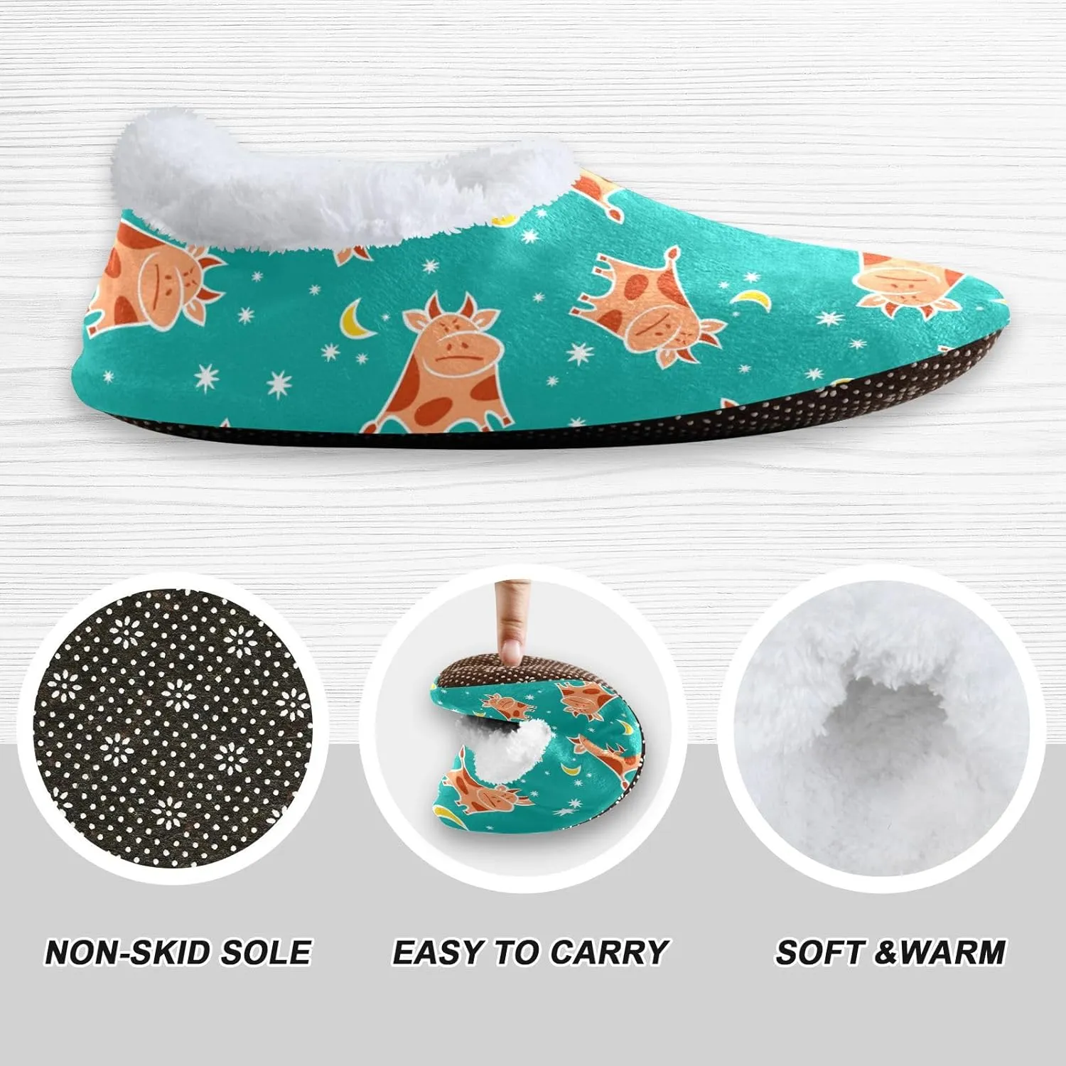 Dussdil Home Winter Slippers Spa Travel House Slipper Soft Memory Foam Slipper Non Slip for Hotel Bedroom Shoes Slippers