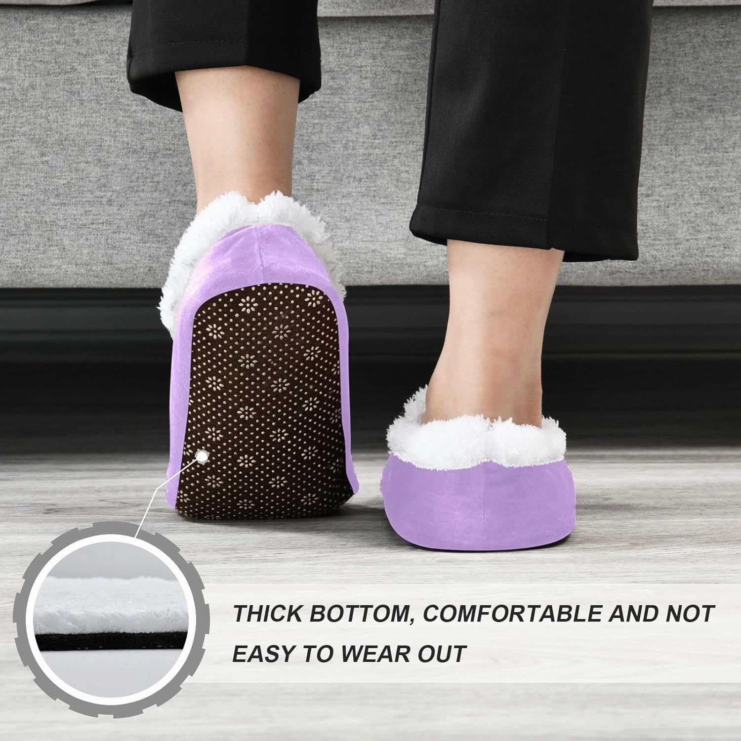 Dussdil Home Winter Slippers Spa Travel House Slipper Soft Memory Foam Slipper Non Slip for Hotel Bedroom Shoes Slippers