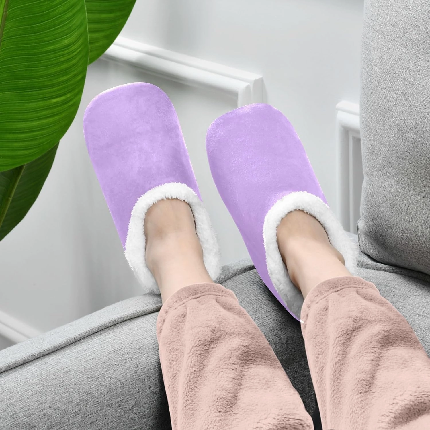 Dussdil Home Winter Slippers Spa Travel House Slipper Soft Memory Foam Slipper Non Slip for Hotel Bedroom Shoes Slippers