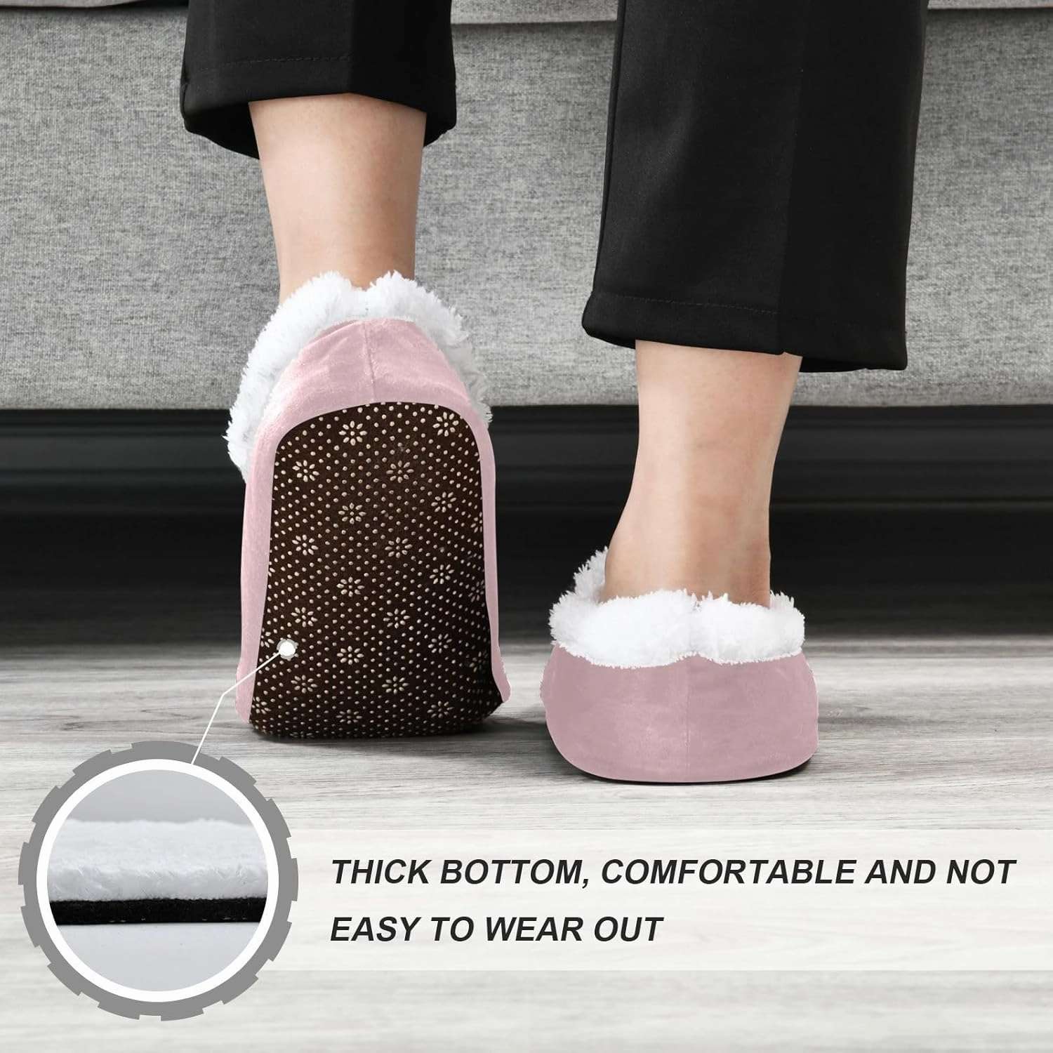 Dussdil Home Winter Slippers Spa Travel House Slipper Soft Memory Foam Slipper Non Slip for Hotel Bedroom Shoes Slippers