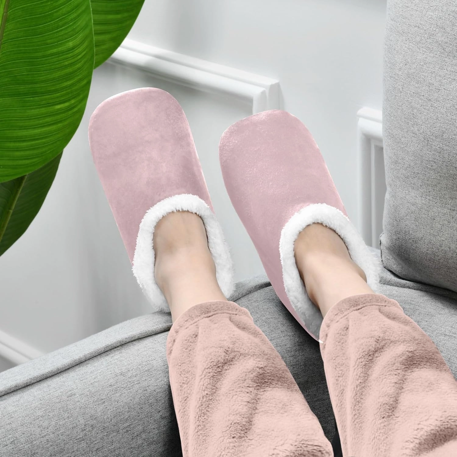Dussdil Home Winter Slippers Spa Travel House Slipper Soft Memory Foam Slipper Non Slip for Hotel Bedroom Shoes Slippers