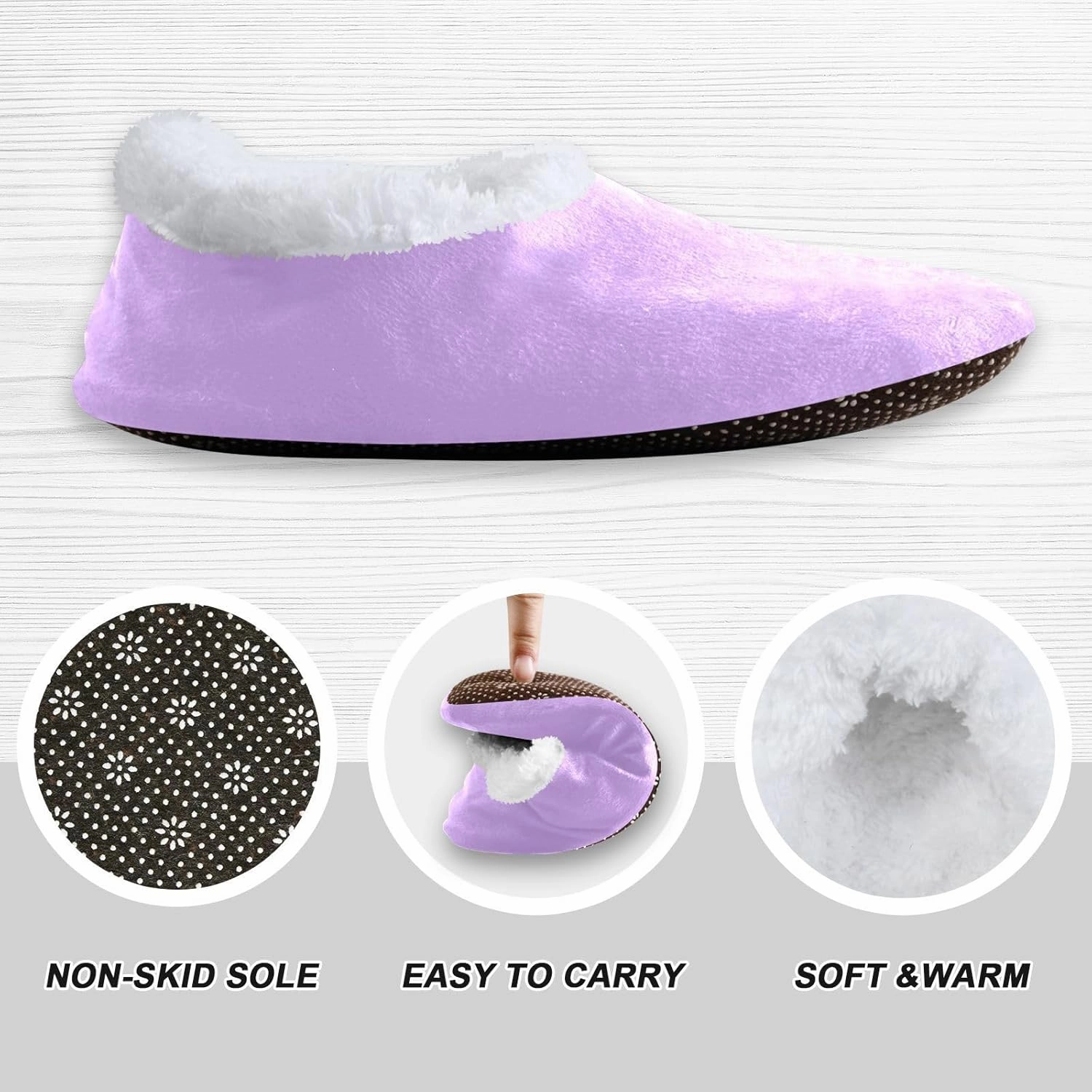 Dussdil Home Winter Slippers Spa Travel House Slipper Soft Memory Foam Slipper Non Slip for Hotel Bedroom Shoes Slippers