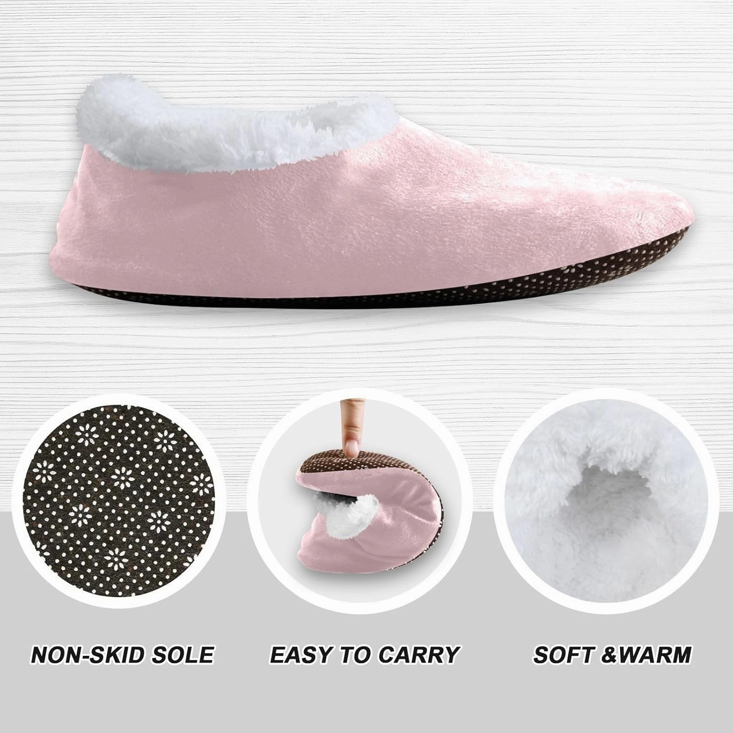 Dussdil Home Winter Slippers Spa Travel House Slipper Soft Memory Foam Slipper Non Slip for Hotel Bedroom Shoes Slippers