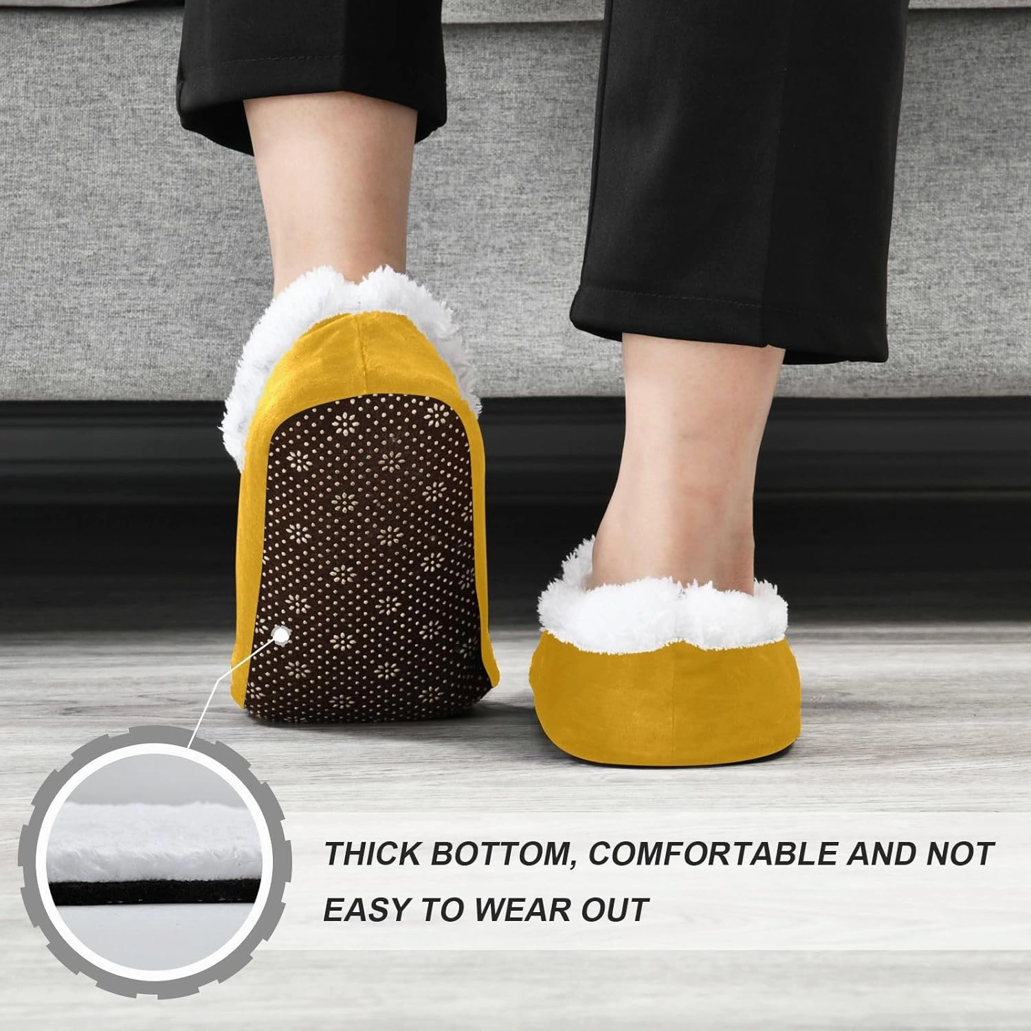 Dussdil Home Winter Slippers Spa Travel House Slipper Soft Memory Foam Slipper Non Slip for Hotel Bedroom Shoes Slippers
