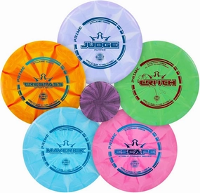 Dynamic Discs Prime Burst 5 Disc Golf Set | Includes Putter, Midrange, 2X Fairway & Driver   Mini Marker | Disc Golf Accessories for Beginners | 170-176g | Beginner Pack for Amateurs