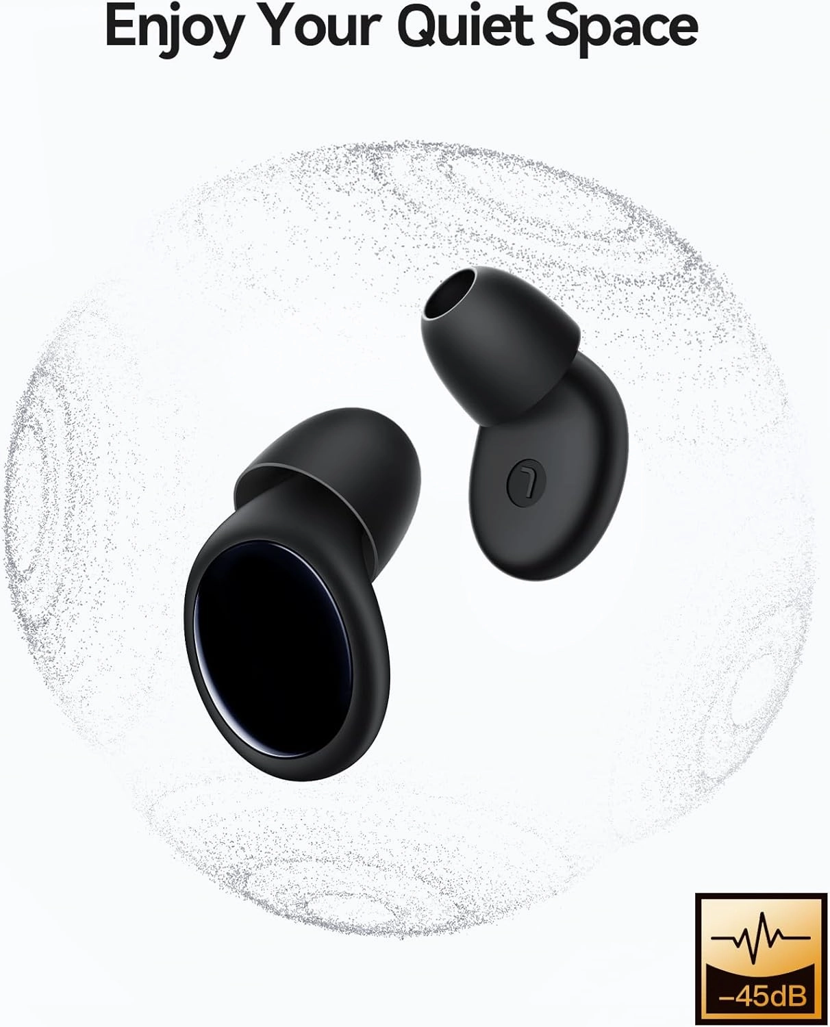 Ear Plugs for Sleeping Noise Cancelling, 45dB Ear Plugs for Noise Reduction, Soft Earplugs for Sleep, Concert, Work, Snoring Silicone Hearing Protection Earplugs Reusable Ear Plug with 8 Tips Black