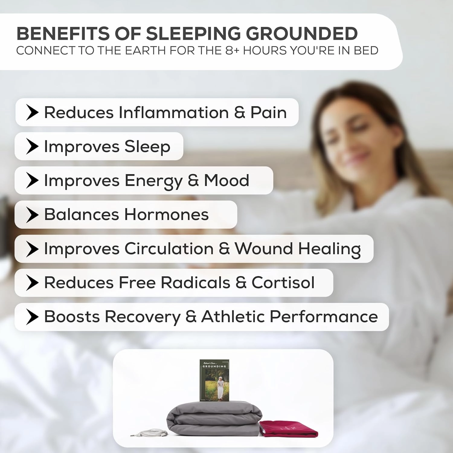 Earthing Grounding Sheets King Size (Grey) - 400 Thread Count Soft Earthing Grounding Sheet w/Cotton, & Silver Fiber- Earthing Sheets Grounding with Reinforced Grounding Cord for Conductivity