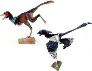 Eastern Dinosaur 2-Pack - 6" Microraptor g. and Mononykus o. - 1/6th Scale, 2 Articulated Raptor Action Figures, Collectible