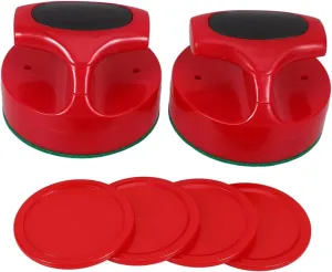 Easy Clean Mini Air Hockey and Paddle Set 82mm Red for Hockey Equipment