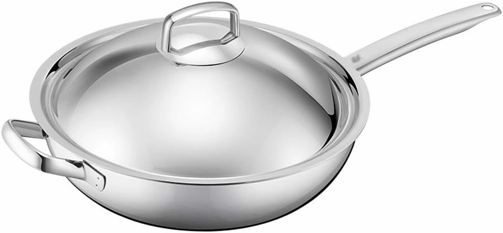 Easy to Clean Pan,Stainless Steel Wok no Oil Smoke Cooking Pot no Coating Non-Stick Cooker Gas Cooker Household Pot