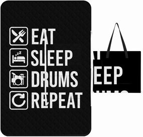 EAT Sleep Drum Repeat Large Picnic Blankets Beach Outdoor Blanket Foldable Camping Mat Compact Tote Shopping Bag 150x100cm, htrgtry565