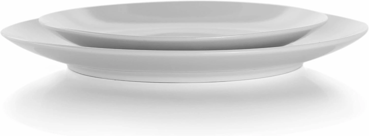 Elama White Porcelain Dish Dinnerware Set, 18 Piece, Luna
