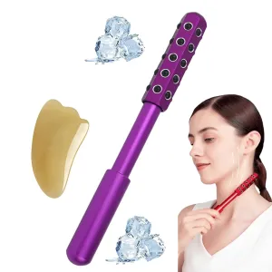 Elarique Face Roller,Facelift Pro Beauty Roller,Elarique Glow Sculpt BeautyRoller,2025 New Facial Massage Tool,Germanium Stones Face Beauty Sculptor Roller for Lifting and Skin Care (Type-B,Purple)