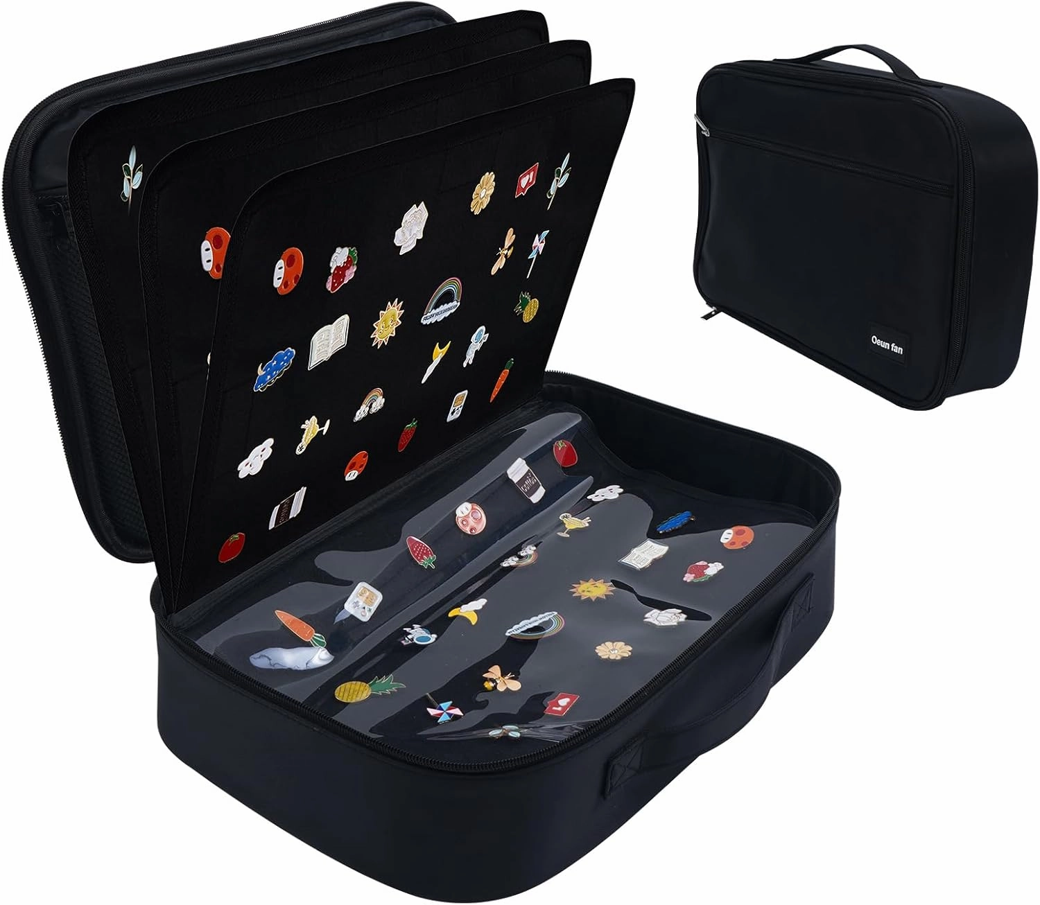Enamel Pin Display Bag Pin Transaction Book, 12 Page Collectible Pins Board Storage Organization Box Suitable For Various Sizes Of Pins, Travel Brooches, Sports Medals