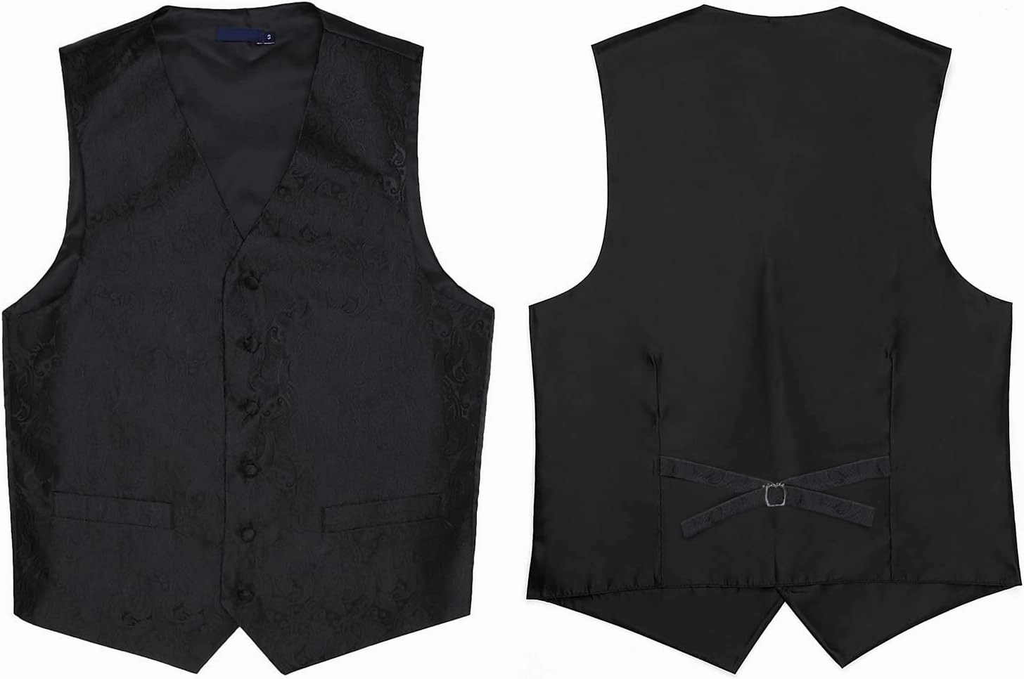 Enlision Mens Vest Tie Set Paisley Vest and Necktie Pocket Square 3pc Formal Dress Waistcoat for Suit or Tuxedo
