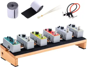 ENO MUSIC 15.7" Mini Wooden Pedal Board Guitar Effects Compact Small Pedalboard with Mountain Tape & Cable Tie