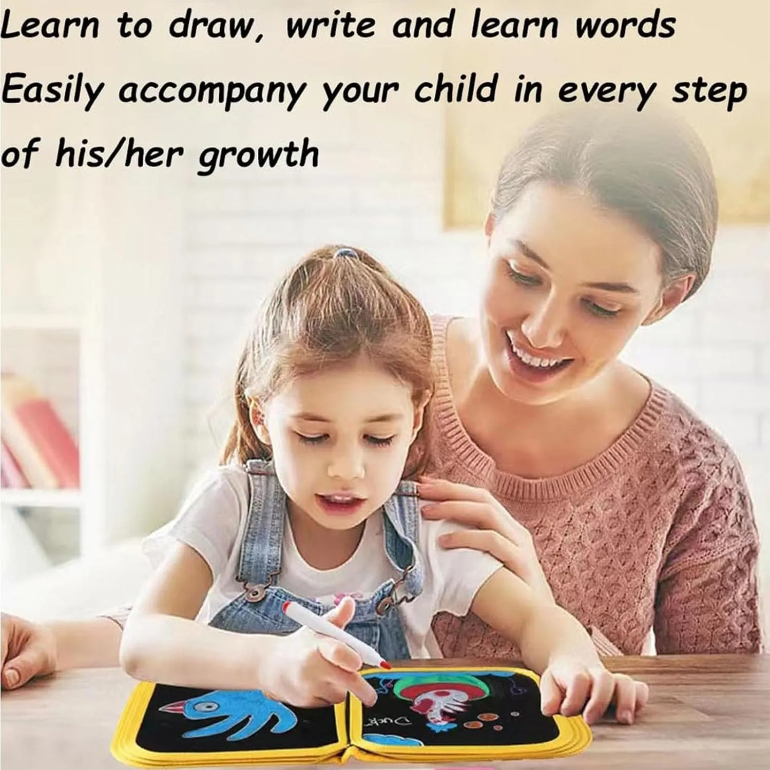 Erasable Coloring Book,Portable Dinosaur Pattern Erasable Graffiti Graffiti Book Set with 12 Pens 16 Pages,Reusable Doodle Drawing for Kids,Magic Water Drawing Mat,No Mess Washable(#F)