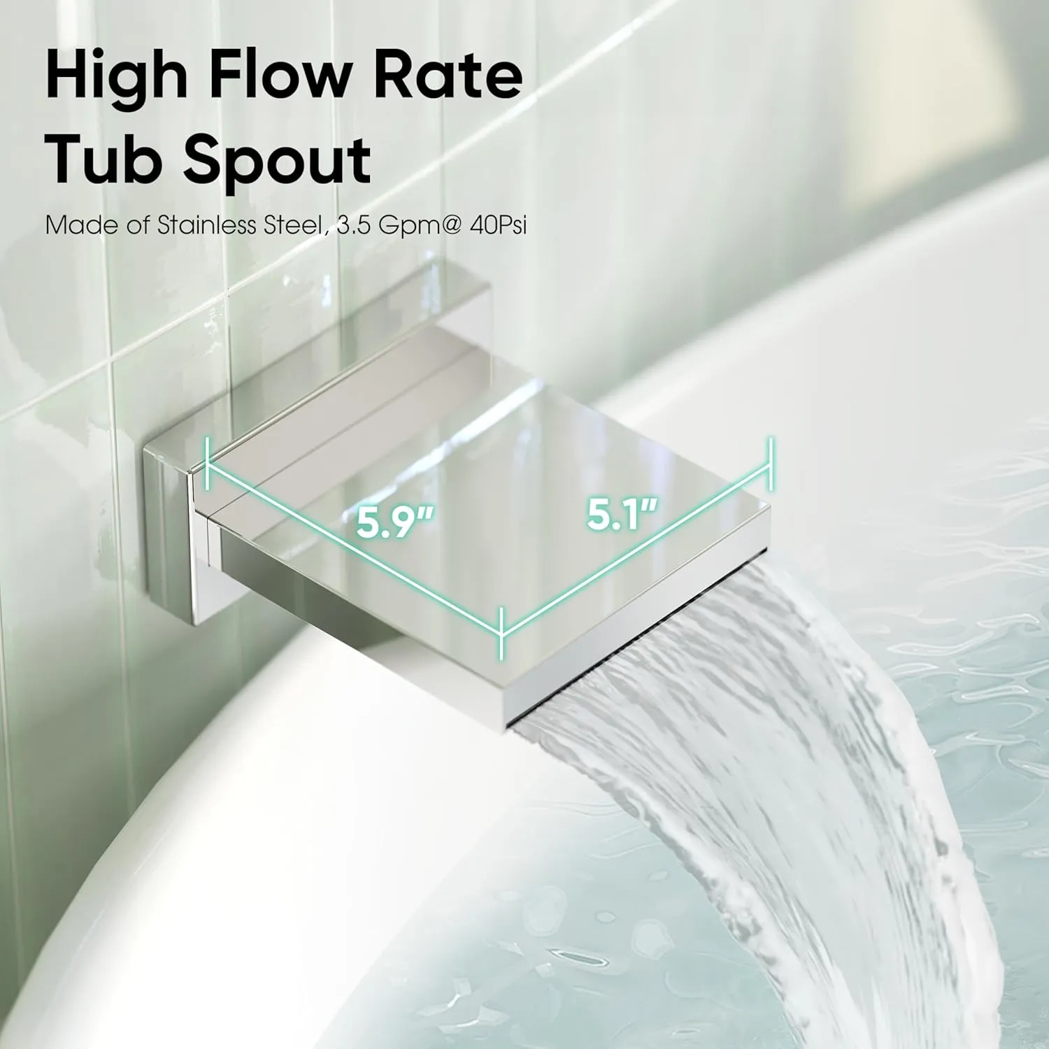 Esnbia Bathtub Shower Faucet Set, Rain Shower System with Tub Spout, 10 Inches Shower Heads with Handheld Spray Combo, Wall Mounted Shower Fixtures with Shower Valve kit, Chrome