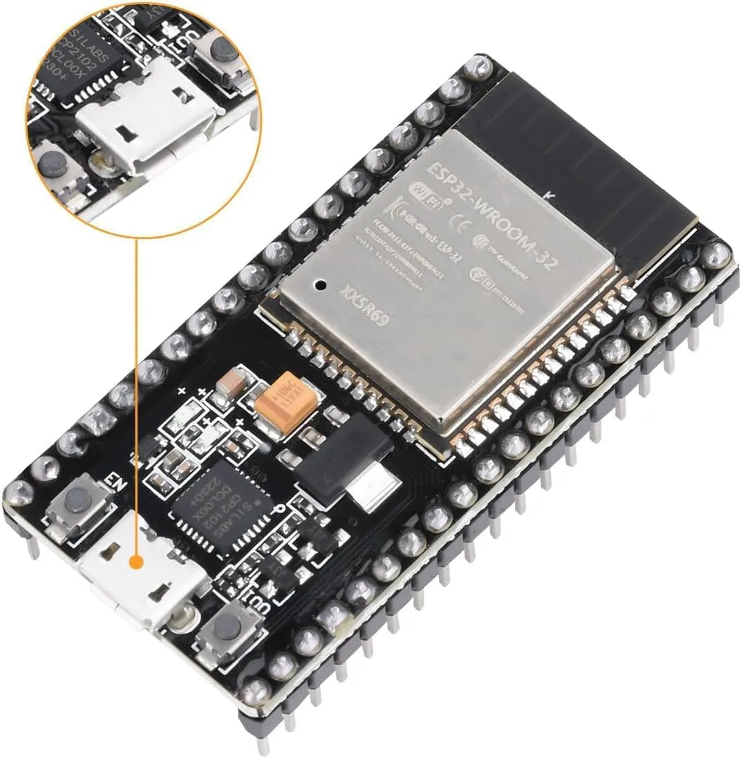 ESP32S Board 38PIN ESP32 WROOM-32 Development Board, Aideepen ESP32S Board CP2102 2.4GHz Dual-Core Compatible with Arduin, Nodemcu, and MicroPytho