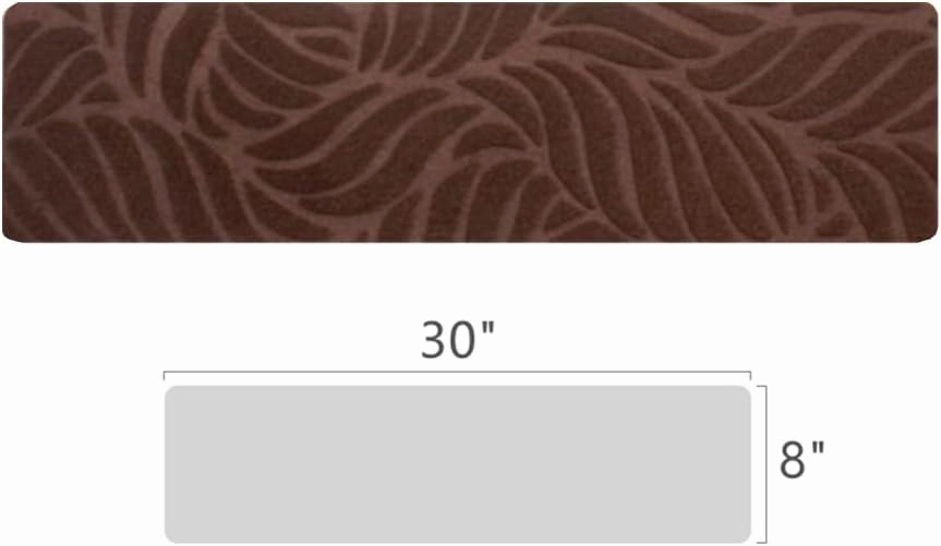 ESUPPORT Non-Slip Stair Treads Carpet Mat Rug 8 * 30" Leaf Pattern Indoor Stair Runners for Wooden Steps Kids Dogs Elders Pet with Reusable Adhesive Pack of 5