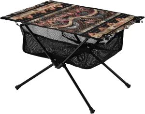 Ethnic Paisley Pattern Portable Folding Camping Table, Compact Lightweight Beach Table with Carrying Bag for Outdoor Picnics, BBQs, Camp