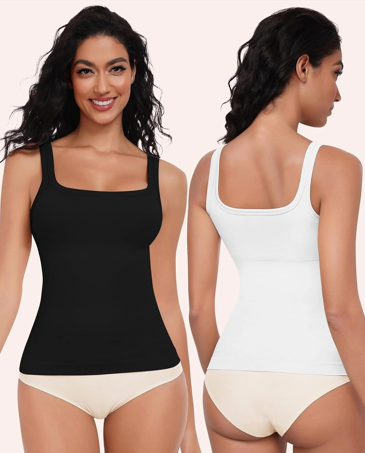 EUYZOU Womens Shapewear Tummy Control Squre Neck Seamless Compression Tank Tops for Women Slimming Body Shaper Camisole
