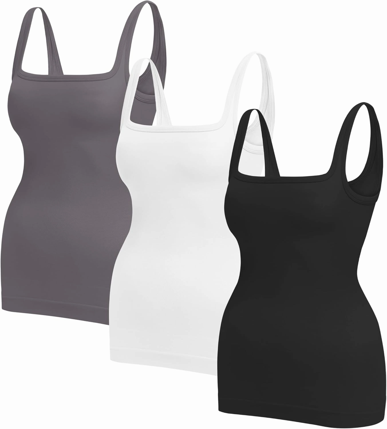 EUYZOU Womens Shapewear Tummy Control Squre Neck Seamless Compression Tank Tops for Women Slimming Body Shaper Camisole