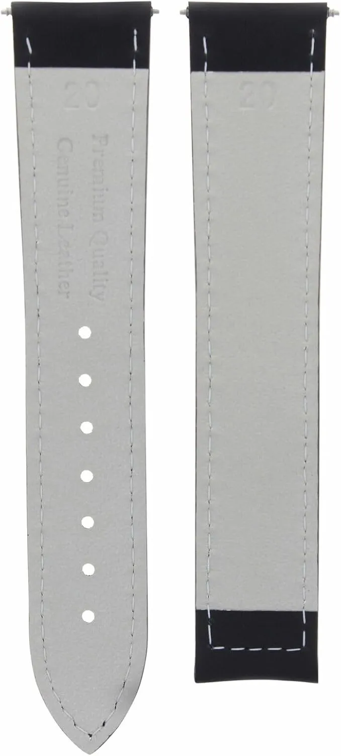 Ewatchparts 20-22-24mm Leather Watch Band Strap with Deployment Clasp Compatible with Omega Seamaster Planet Ocean