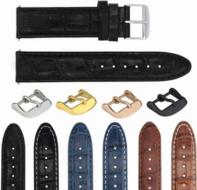 Ewatchparts 18-19-20-22-24mm Leather Watch Band Strap Compatible With Omega Seamaster Planet Speedmaster