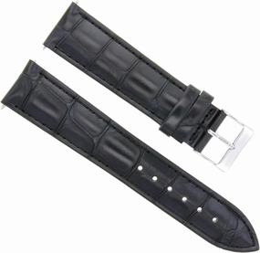 Ewatchparts 20mm Italian Leather Watch Band Strap Compatible With Guess Watch Black