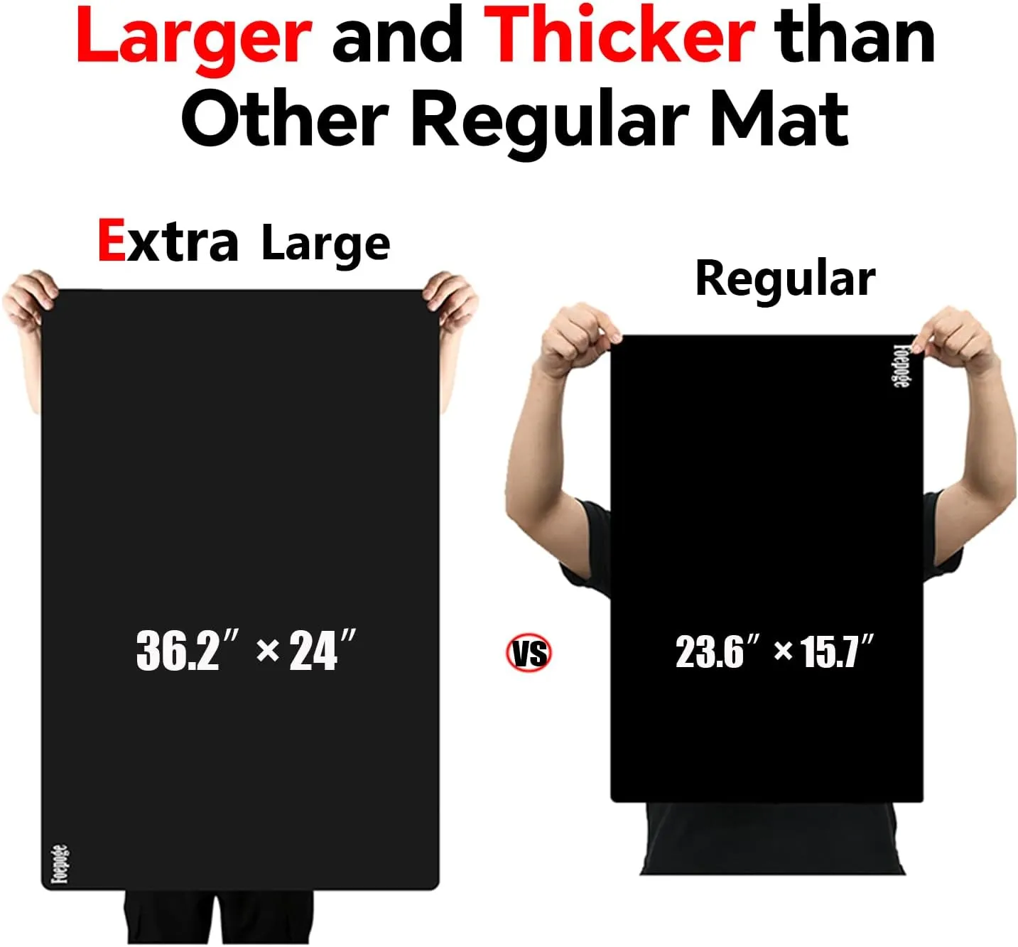 Extra Large Silicone Mat for Resin 36.2" x 24", 2MM Thick Silicone Craft Mat for Table, Multifunction Silicon Matt for Kitchen Countertop Protector Heat Resistant Placemat by Foepoge(Black)