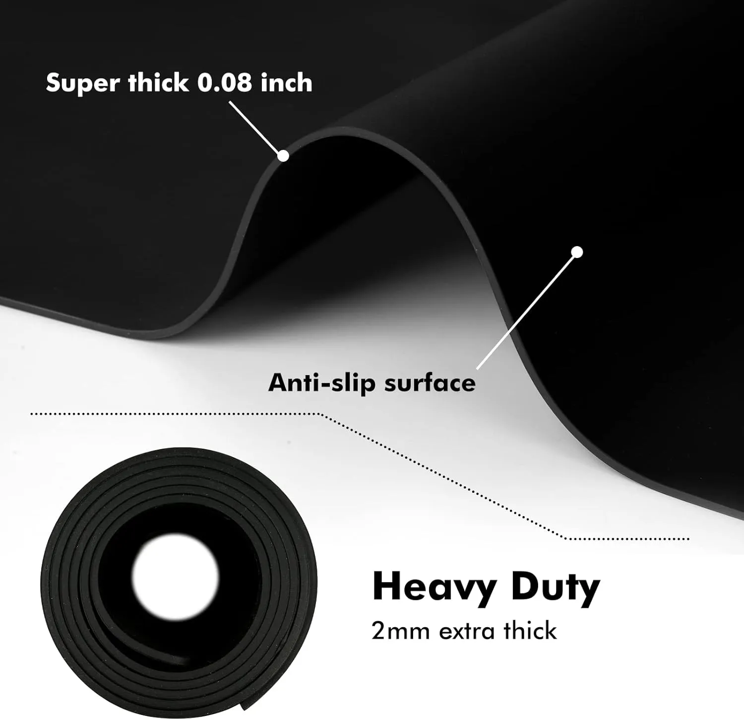 Extra Large Silicone Mat for Resin 36.2" x 24", 2MM Thick Silicone Craft Mat for Table, Multifunction Silicon Matt for Kitchen Countertop Protector Heat Resistant Placemat by Foepoge(Black)