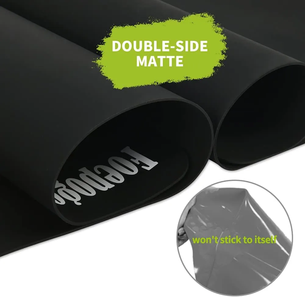 Extra Large Silicone Mat for Resin 36.2" x 24", 2MM Thick Silicone Craft Mat for Table, Multifunction Silicon Matt for Kitchen Countertop Protector Heat Resistant Placemat by Foepoge(Black)