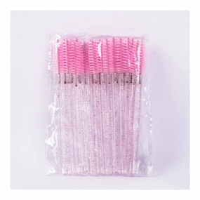 Eyelash Mascara Stick Lash Curling Brush 50pcs/set Of Lash Stick Lash Extension Brush (Color : Shiny pink)
