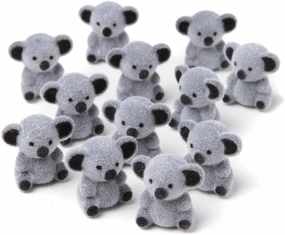 Factory Direct Craft Package of 24 Flocked Miniature Baby Koala Teddy Bears - Tiny Bear Shaped Figurines (Size: 1 inch)